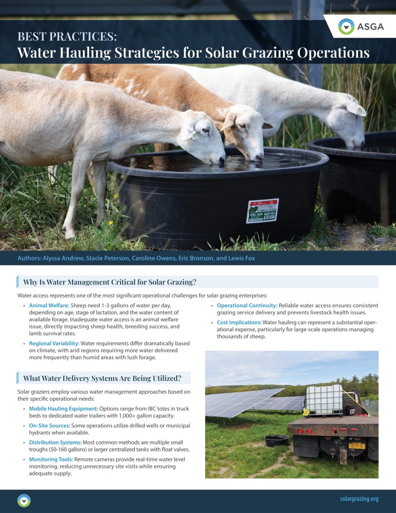 ASGA-Factsheet-Water Hauling Strategies for Solar Grazing Operations-Cover