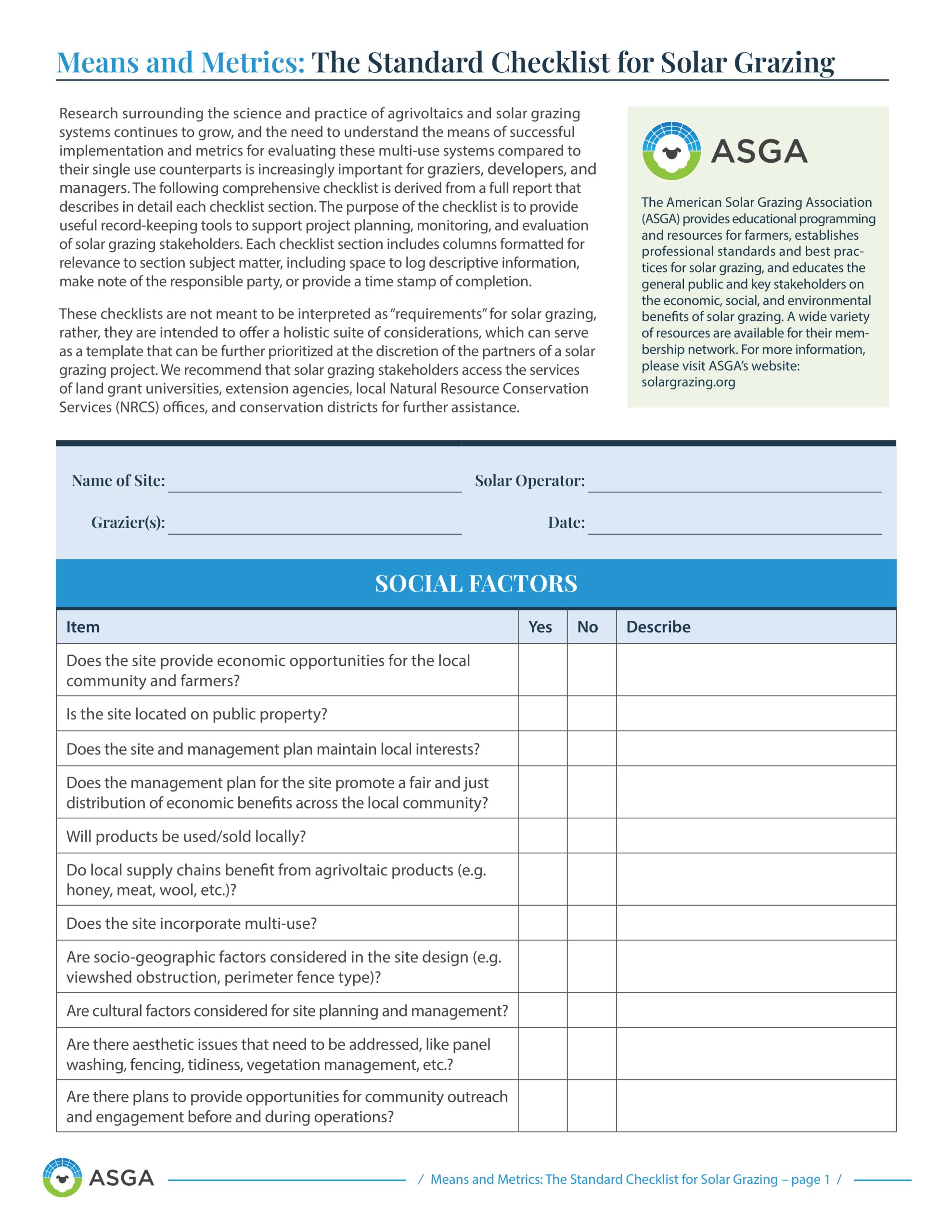 Means and Metrics-Comprehensive Checklist
